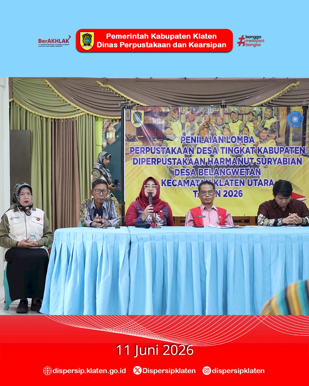 Visitasi Hari Ketiga Lomba Perpustakaan Desa/Kelurahan 2026, Tim Penilai Sambangi Desa Dlimas dan Belangwetan