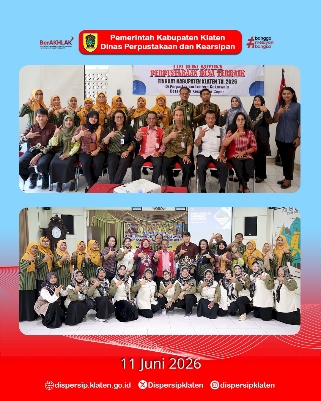 Visitasi Hari Ketiga Lomba Perpustakaan Desa/Kelurahan 2026, Tim Penilai Sambangi Desa Dlimas dan Belangwetan