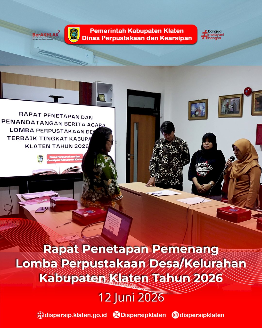 Rapat Penetapan Pemenang Lomba Perpustakaan Desa Terbaik Kabupaten Klaten Tahun 2026