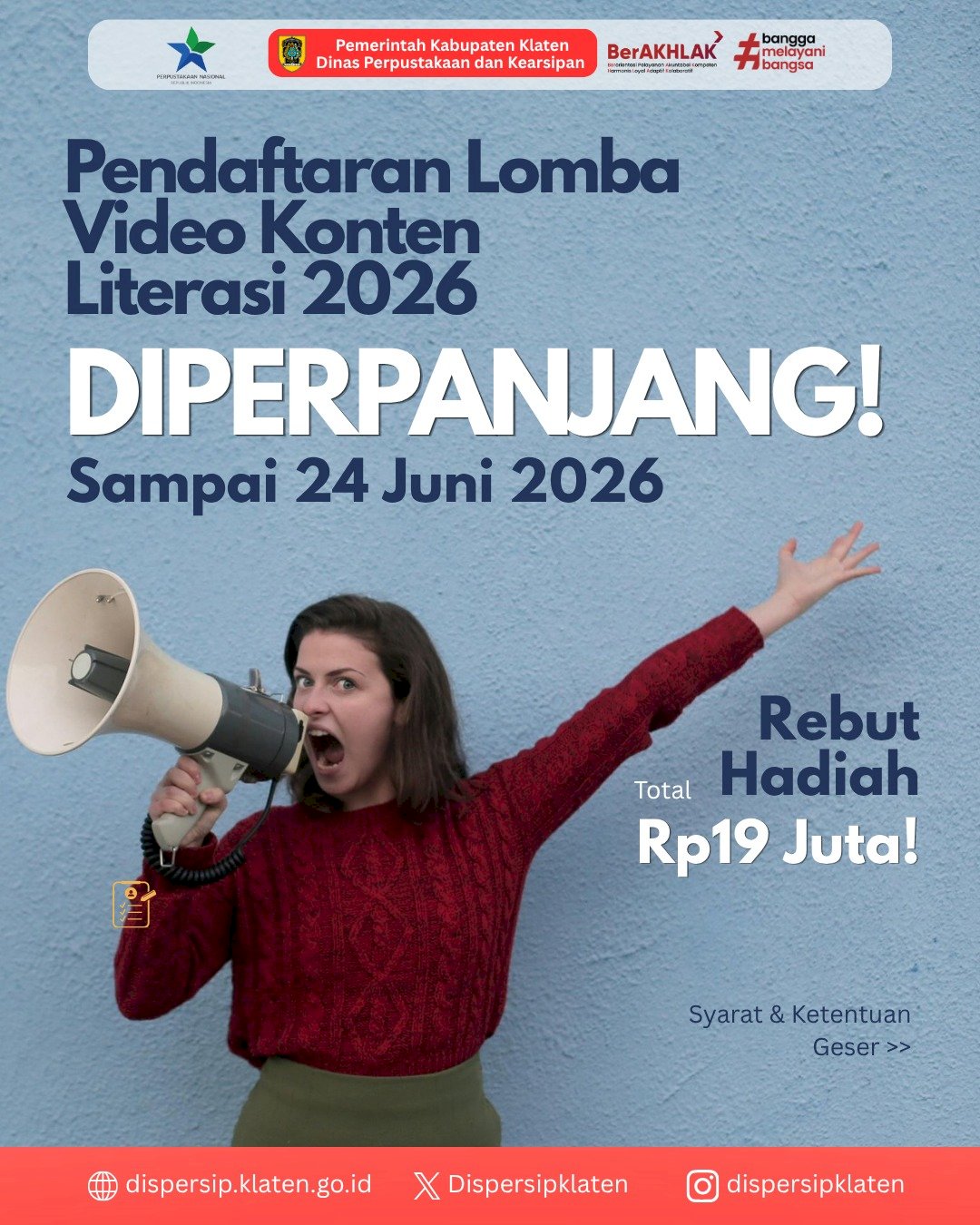 Pendaftaran Diperpanjang! Masih Ada Kesempatan Raih Hadiah Total Rp19 Juta di Lomba Video Konten Literasi 2026