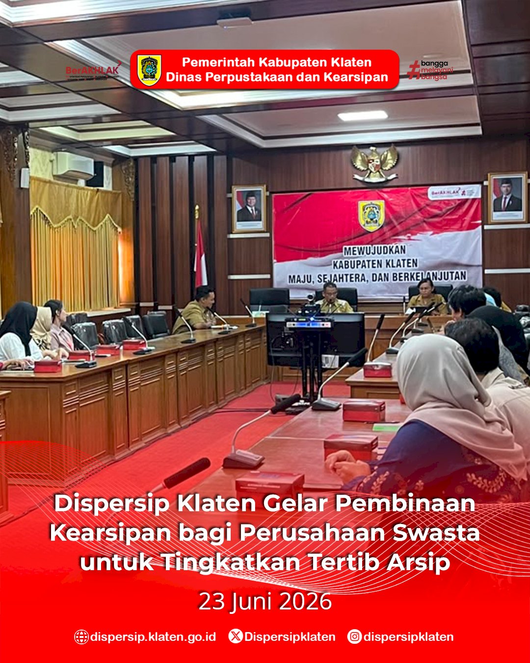 Dispersip Klaten Gelar Pembinaan Kearsipan bagi Perusahaan Swasta untuk Tingkatkan Tertib Arsip