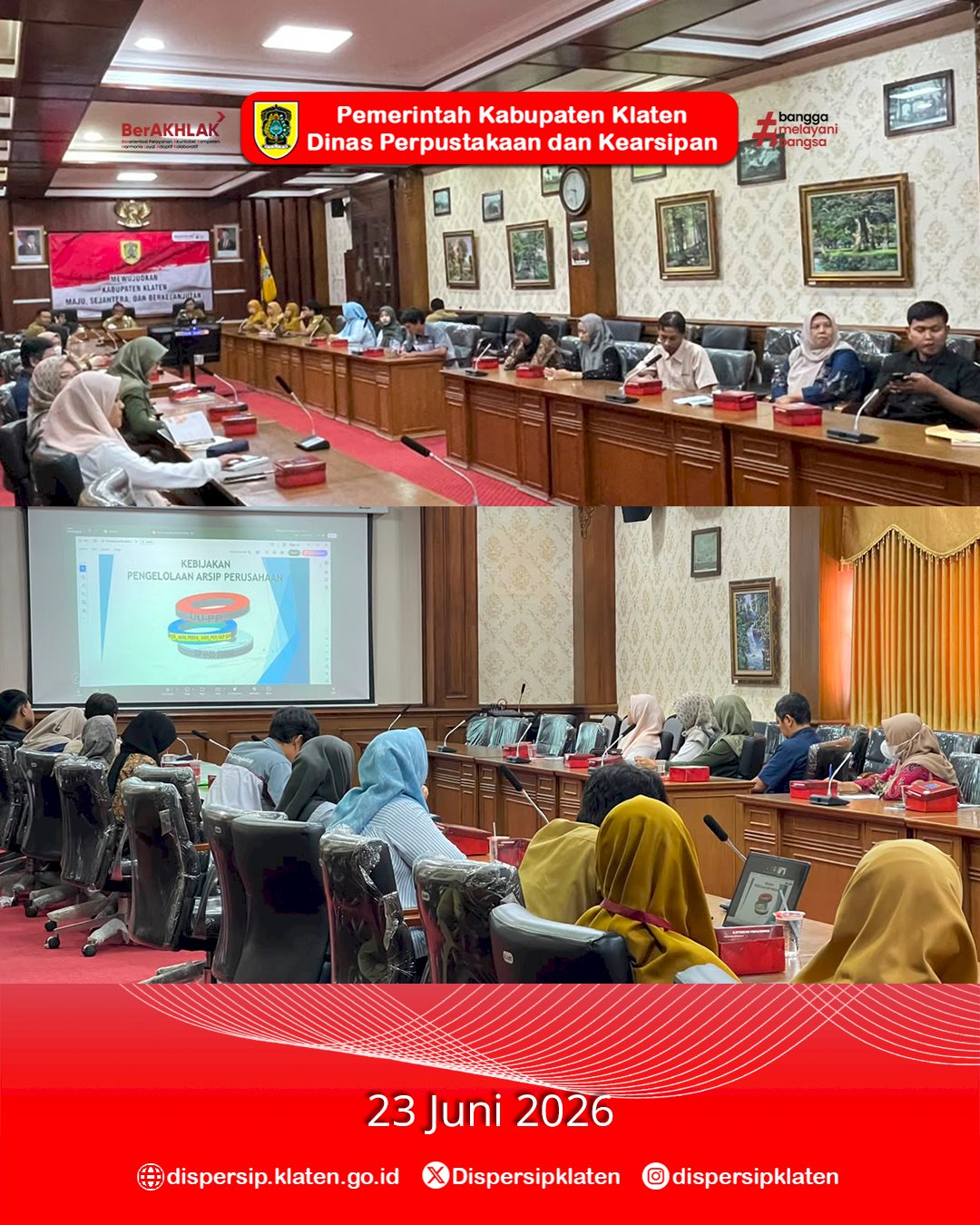 Dispersip Klaten Gelar Pembinaan Kearsipan bagi Perusahaan Swasta untuk Tingkatkan Tertib Arsip