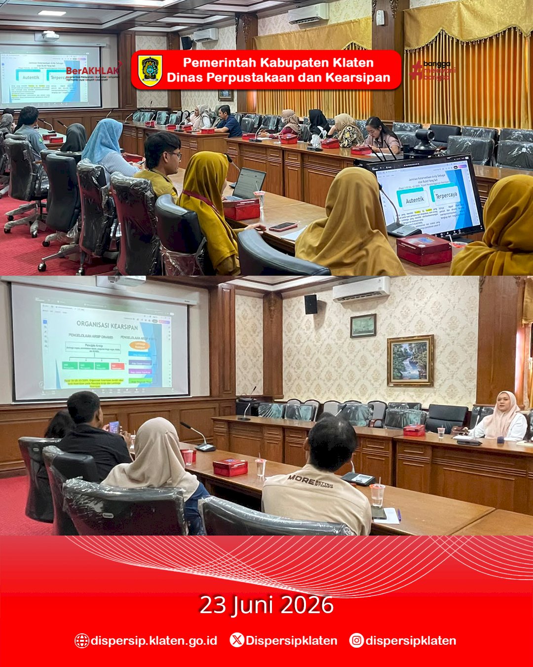 Dispersip Klaten Gelar Pembinaan Kearsipan bagi Perusahaan Swasta untuk Tingkatkan Tertib Arsip