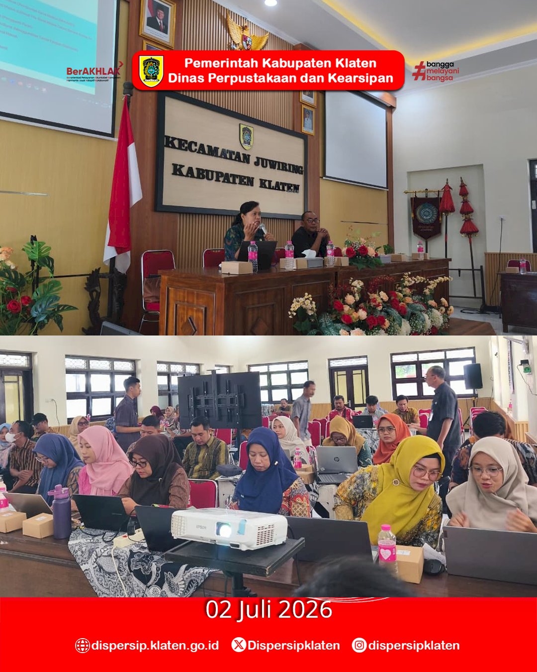 Dispersip Klaten Bekali Perangkat Desa se-Kecamatan Juwiring Implementasi Aplikasi SRIKANDI dalam Pelayanan Administrasi Digital