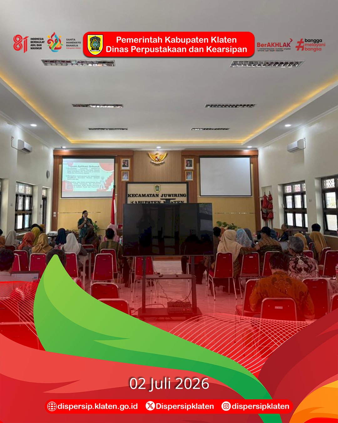 Dispersip Klaten Bekali Perangkat Desa se-Kecamatan Juwiring Implementasi Aplikasi SRIKANDI dalam Pelayanan Administrasi Digital