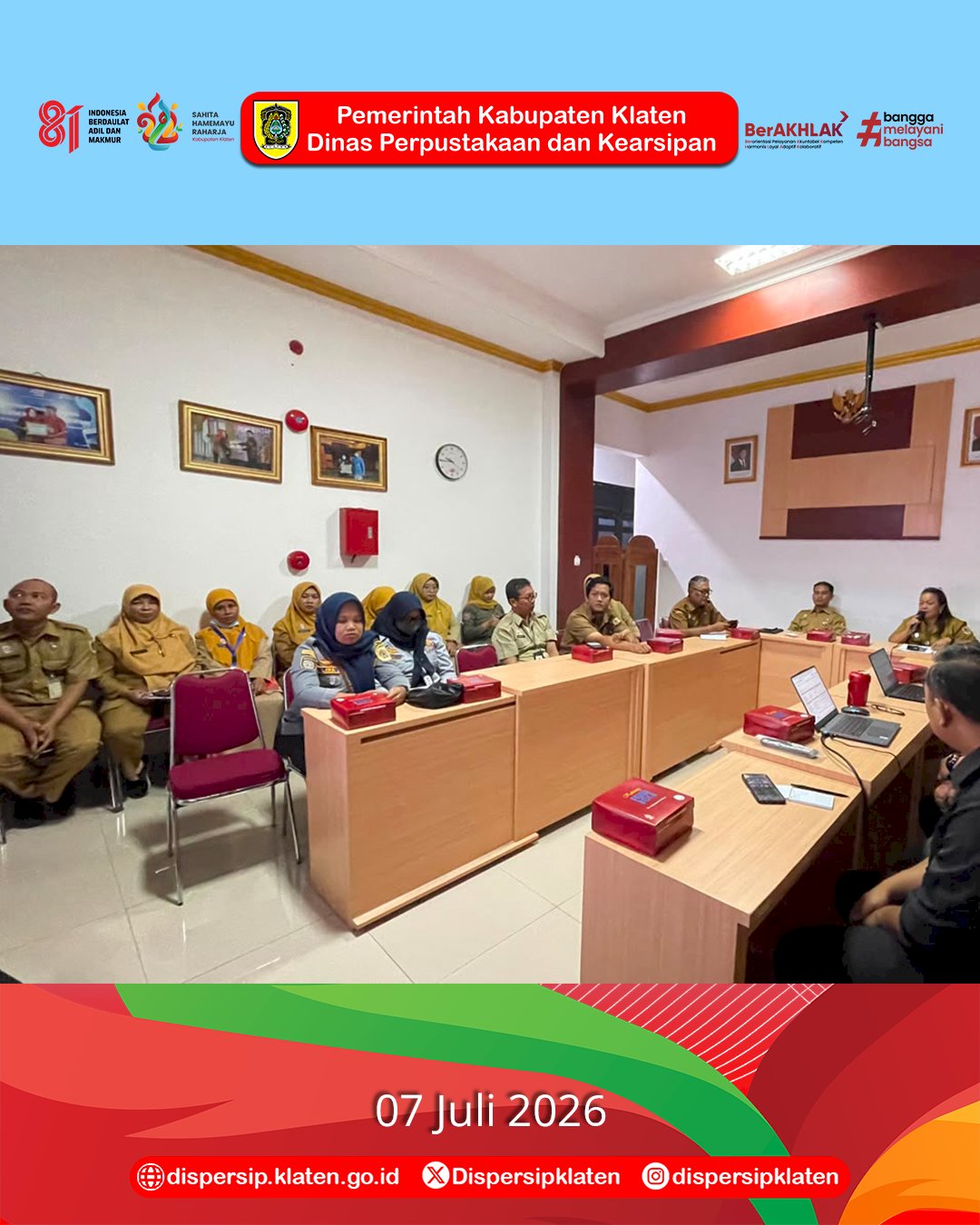 Dispersip Klaten Gelar Rakor Kedua, Matangkan Persiapan Klafiesta 2026 Bersama Lintas Perangkat Daerah