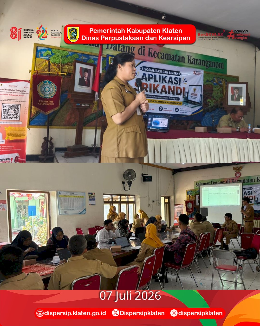 Dispersip Klaten Sosialisasikan Aplikasi SRIKANDI untuk Desa di Kecamatan Karanganom