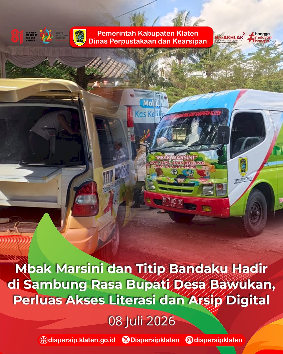 Mbak Marsini dan Titip Bandaku Hadir di Sambung Rasa Bupati Desa Bawukan, Perluas Akses Literasi dan Arsip Digital