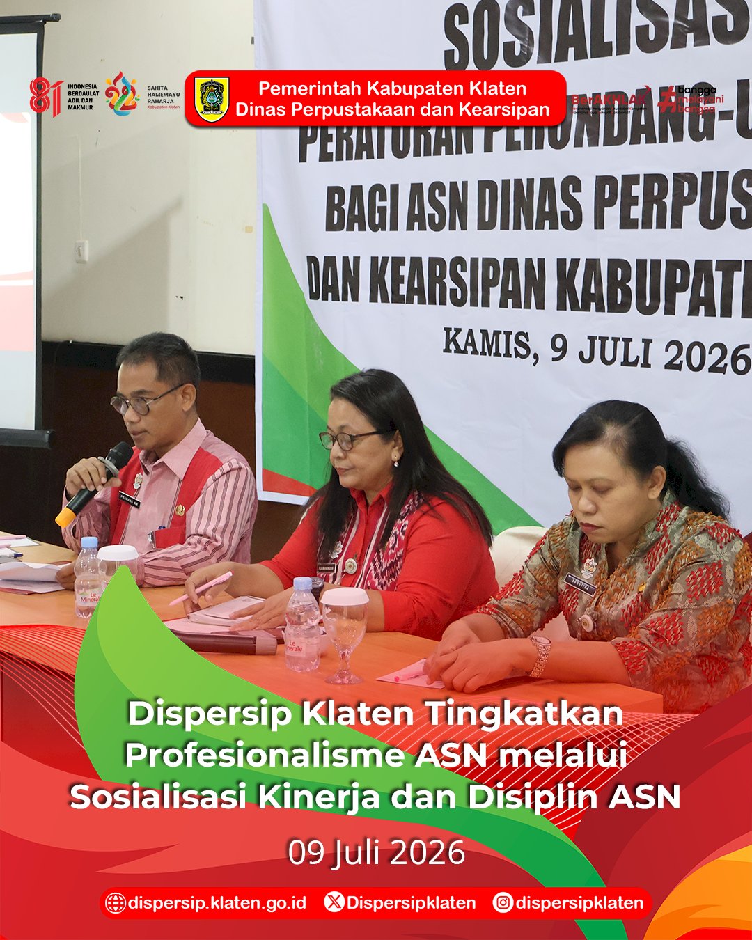 Dispersip Klaten Tingkatkan Profesionalisme ASN melalui Sosialisasi Kinerja dan Disiplin ASN