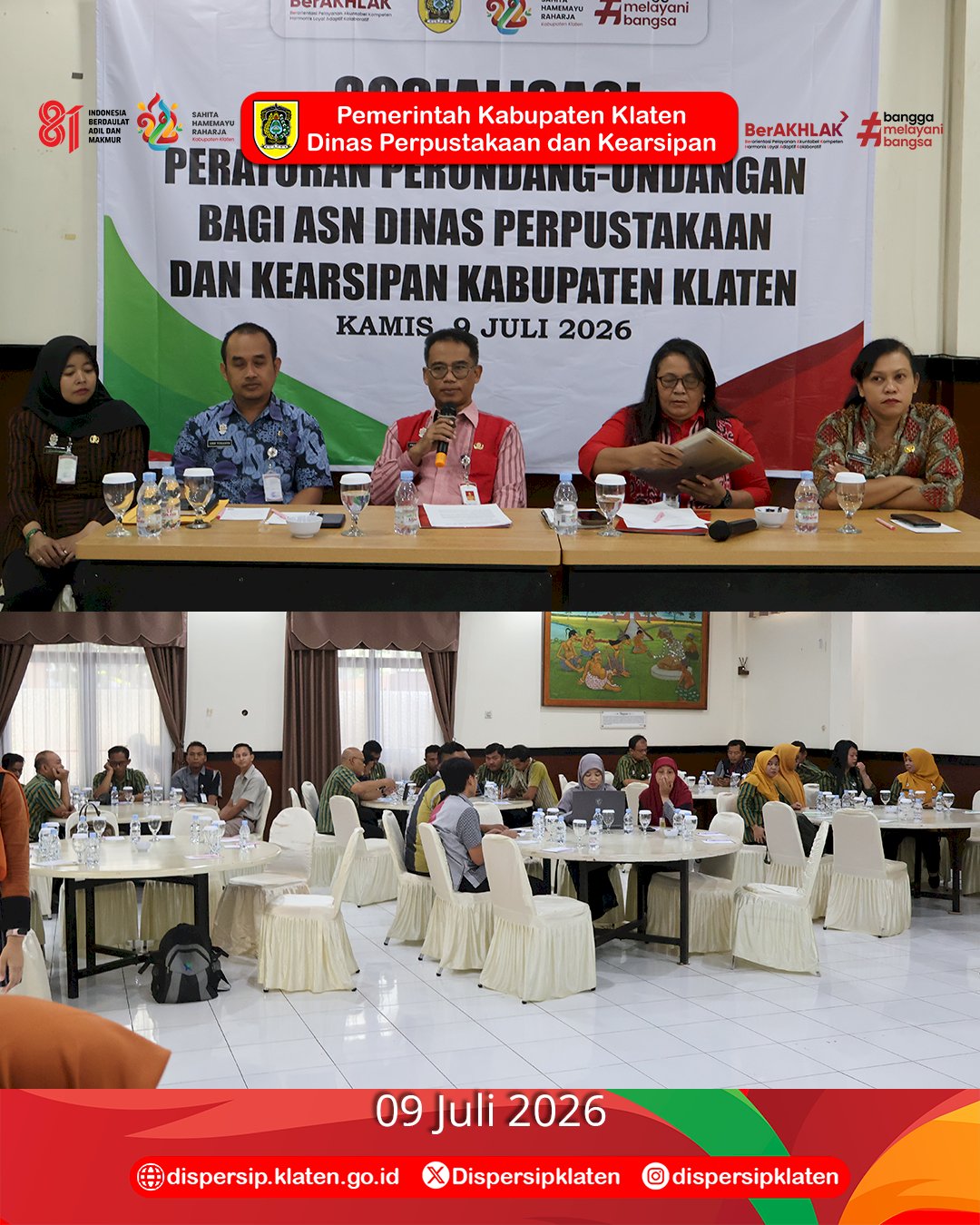 Dispersip Klaten Tingkatkan Profesionalisme ASN melalui Sosialisasi Kinerja dan Disiplin ASN