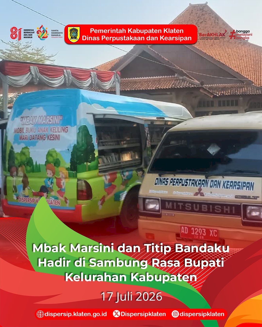 Mbak Marsini dan Titip Bandaku Hadir di Sambung Rasa Bupati Kelurahan Kabupaten