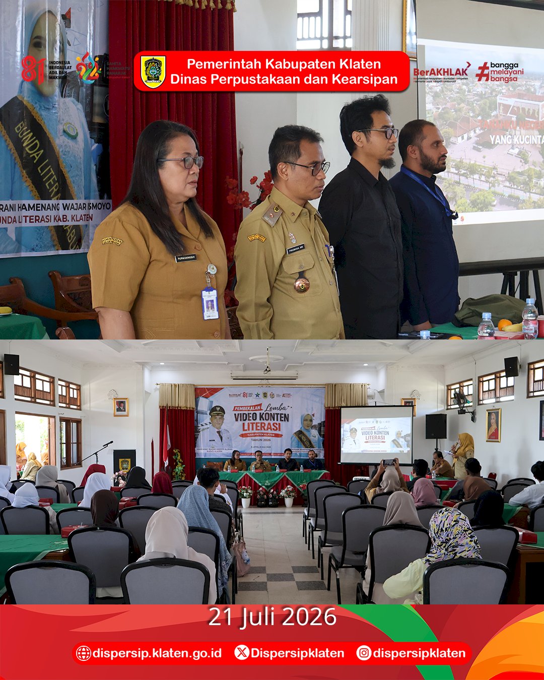 Menuju Karya Terbaik, 50 Peserta Seleksi Awal Lomba Video Konten Literasi Ikuti Pembekalan
