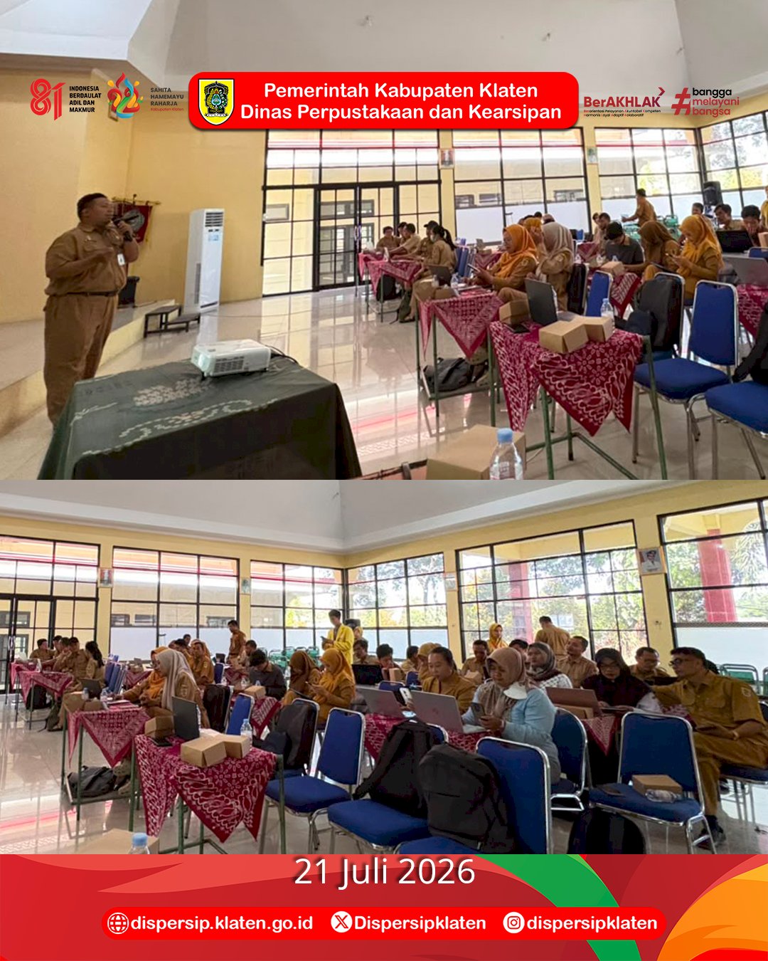 Dispersip Klaten Berikan Bimtek Srikandi bagi Pemerintah Desa se-Kecamatan Karangnongko