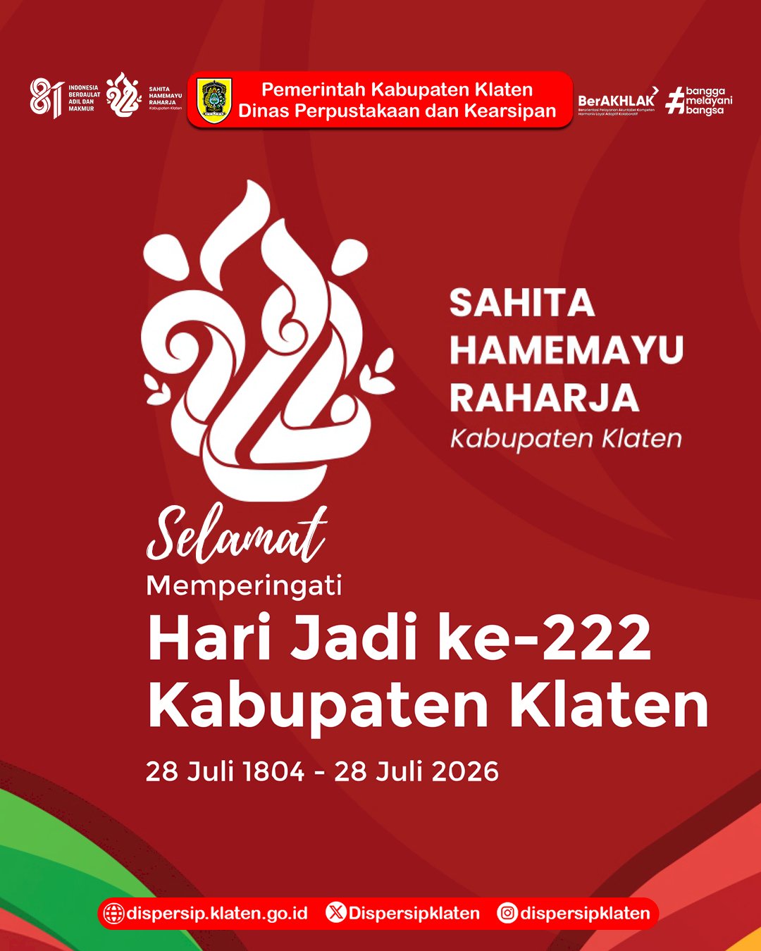 Selamat Hari Jadi Kabupaten Klaten ke-222
