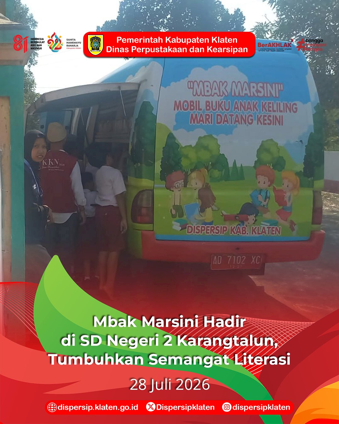 Mbak Marsini Hadir di SD Negeri 2 Karangtalun, Tumbuhkan Semangat Literasi