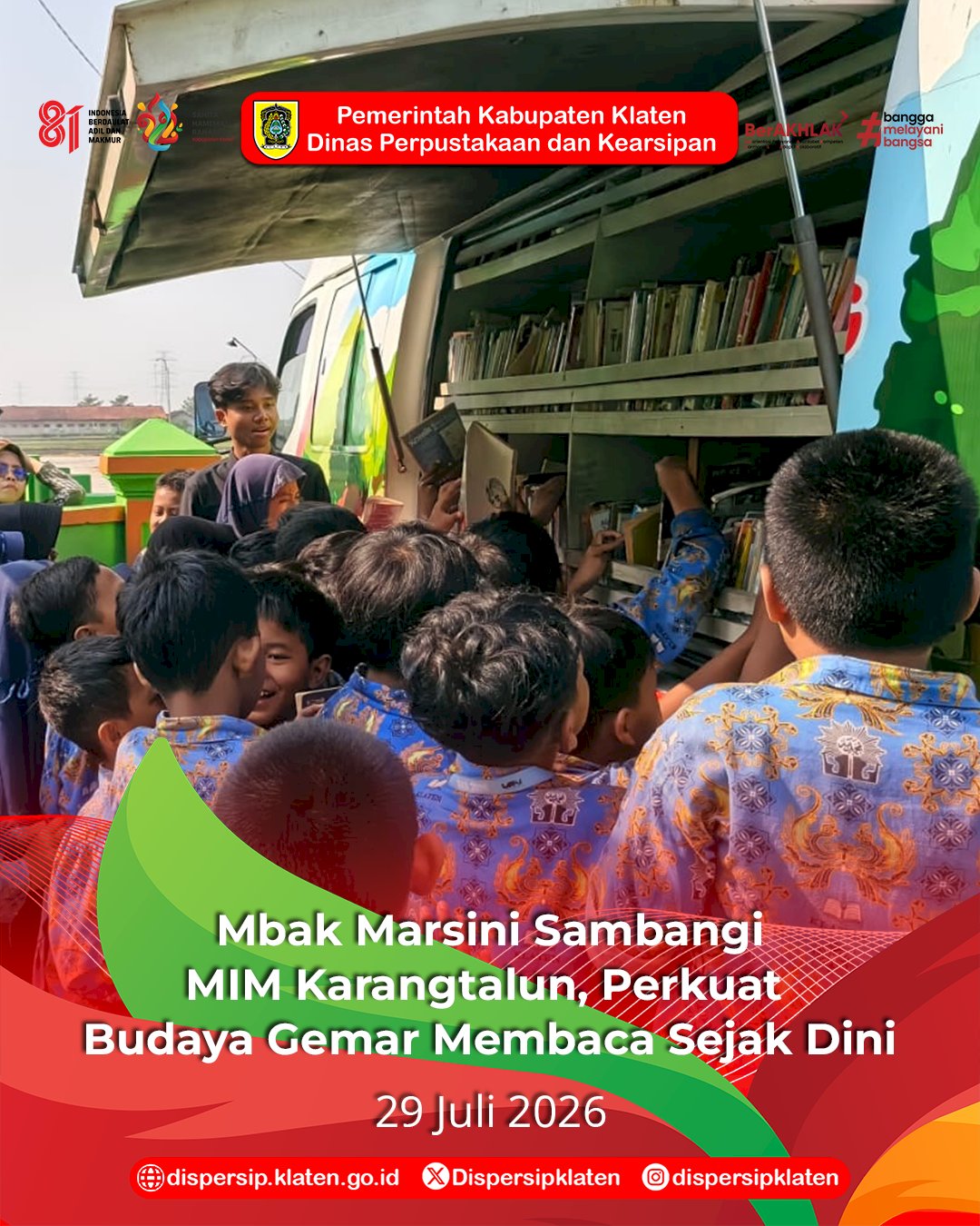 Mbak Marsini Sambangi MIM Karangtalun, Perkuat Budaya Gemar Membaca Sejak Dini