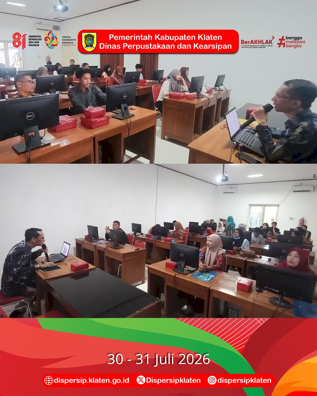 Dispersip Klaten Gelar Pelatihan Ulat Kupu untuk Tingkatkan Keterampilan Komputer Masyarakat