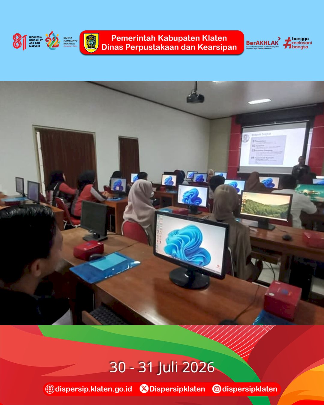 Dispersip Klaten Gelar Pelatihan Ulat Kupu untuk Tingkatkan Keterampilan Komputer Masyarakat