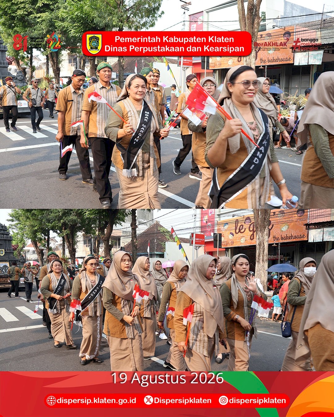 Arsip Terjaga, Literasi Membudaya: Dispersip Klaten Meriahkan Karnaval Pembangunan 2026