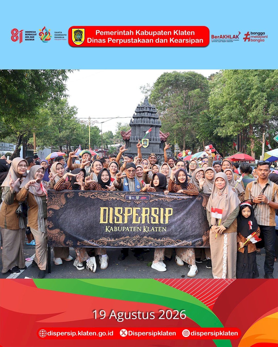 Arsip Terjaga, Literasi Membudaya: Dispersip Klaten Meriahkan Karnaval Pembangunan 2026