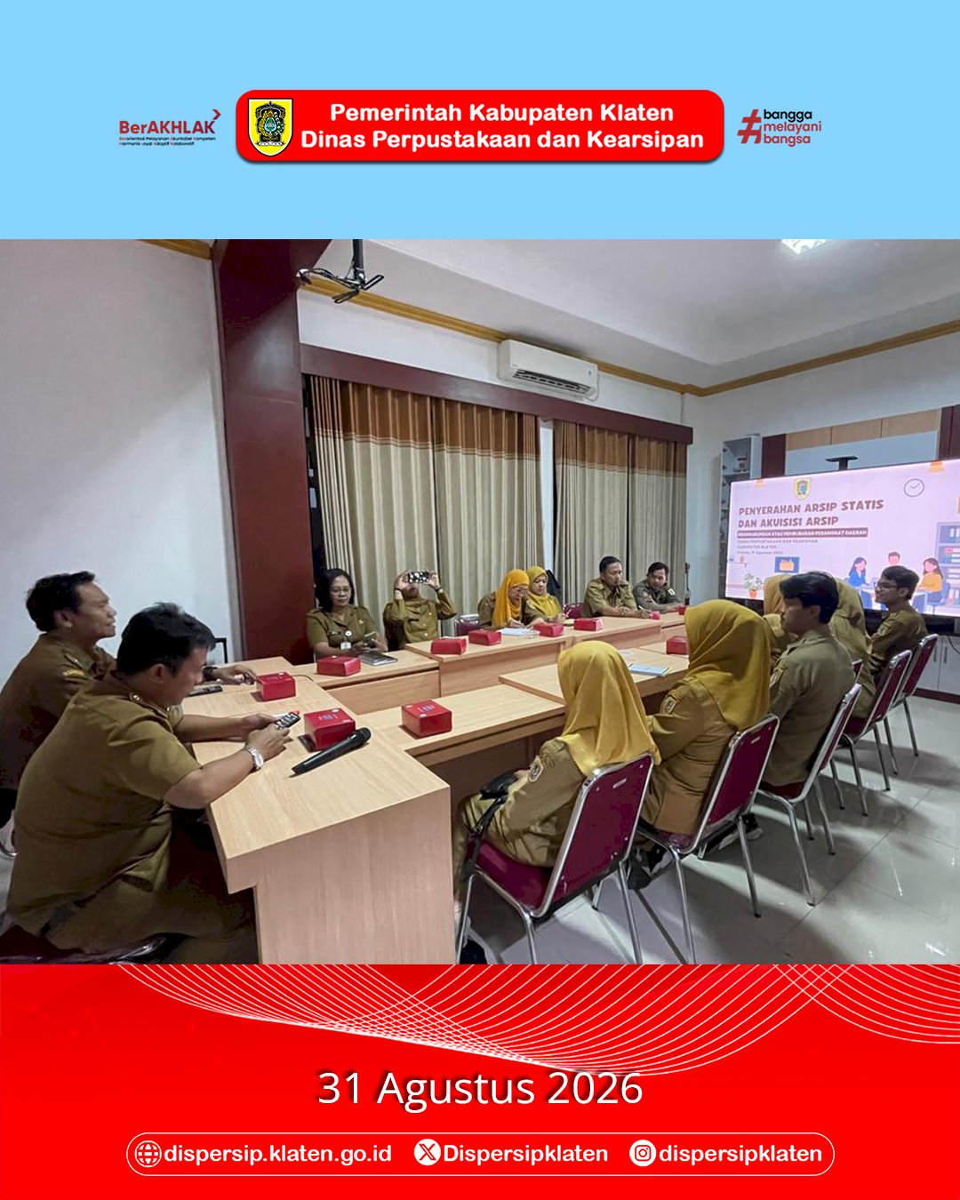 Dispersip Klaten Sosialisasikan Penyerahan Arsip Statis dan Akuisisi Arsip kepada Perangkat Daerah