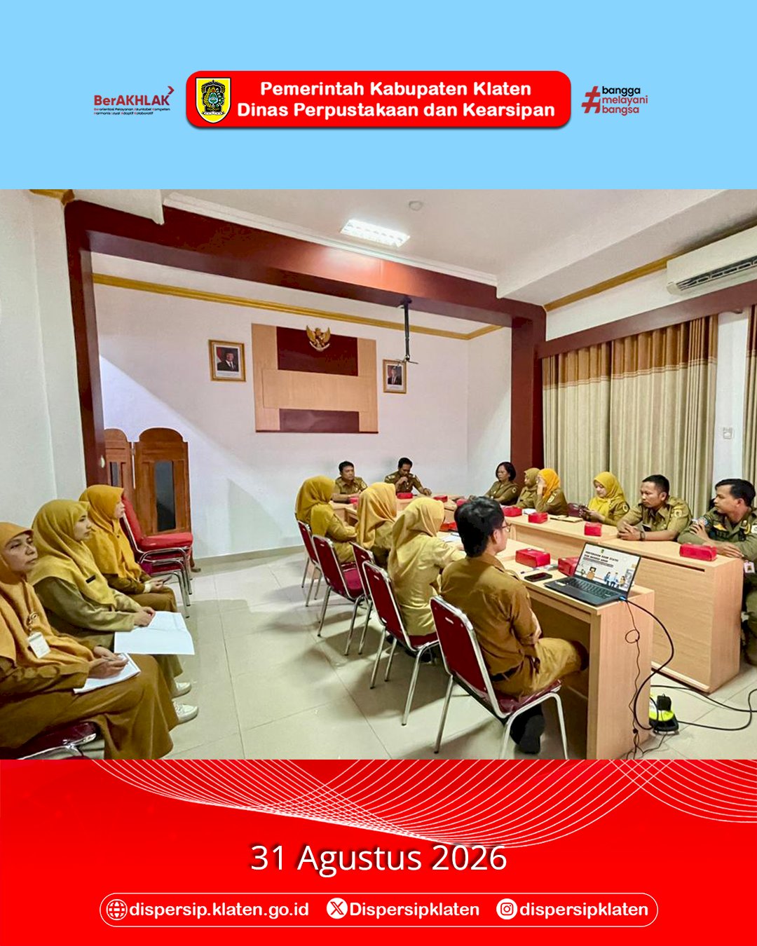 Dispersip Klaten Sosialisasikan Penyerahan Arsip Statis dan Akuisisi Arsip kepada Perangkat Daerah
