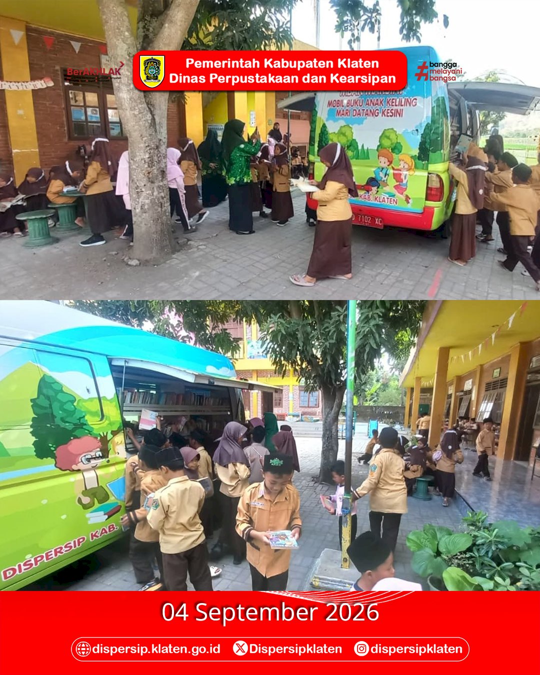 Tingkatkan Minat Baca Siswa, Layanan Mbak Marsini Sambangi MI Al-Madina Kotesan Prambanan