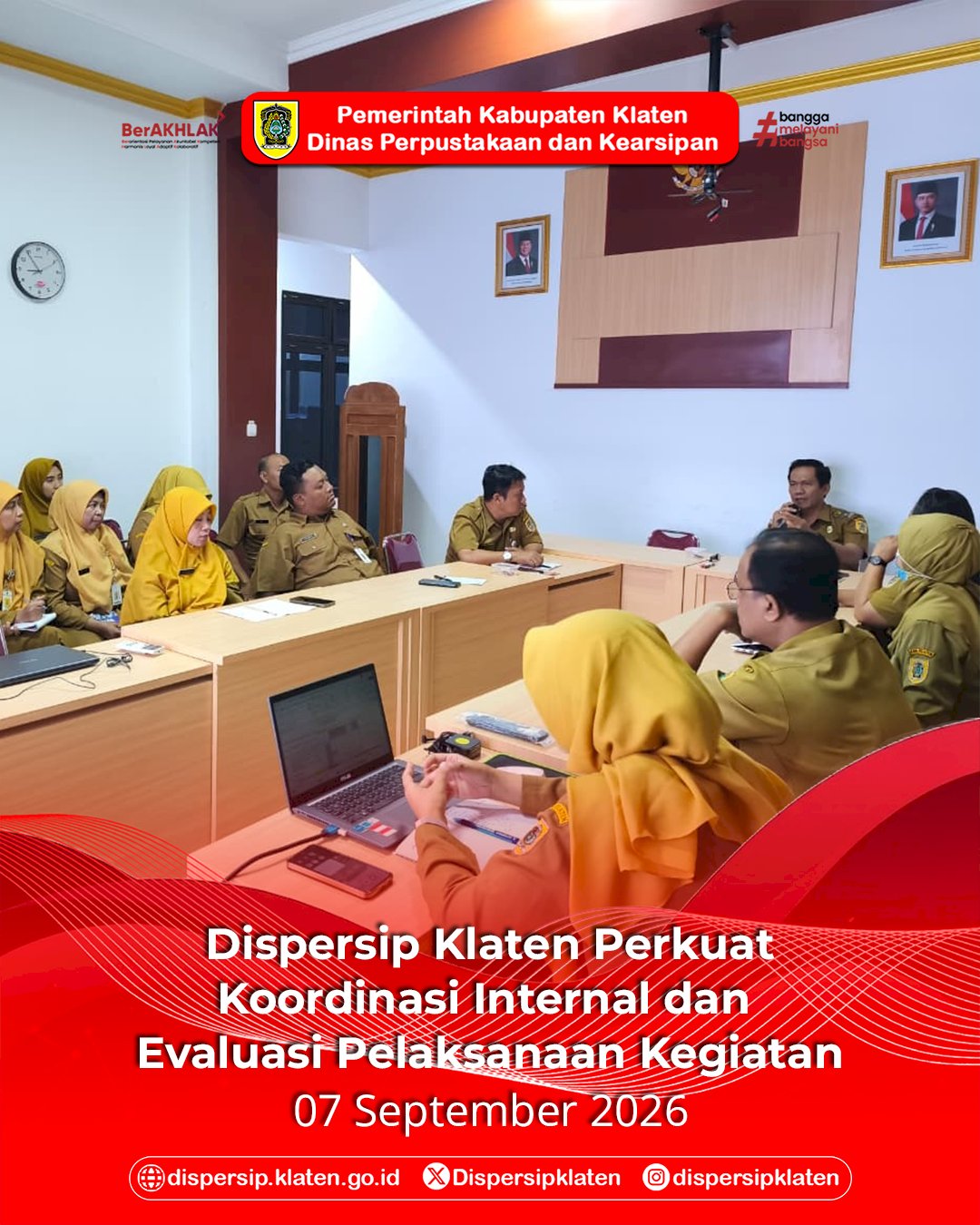 Dispersip Klaten Perkuat Koordinasi Internal dan Evaluasi Pelaksanaan Kegiatan