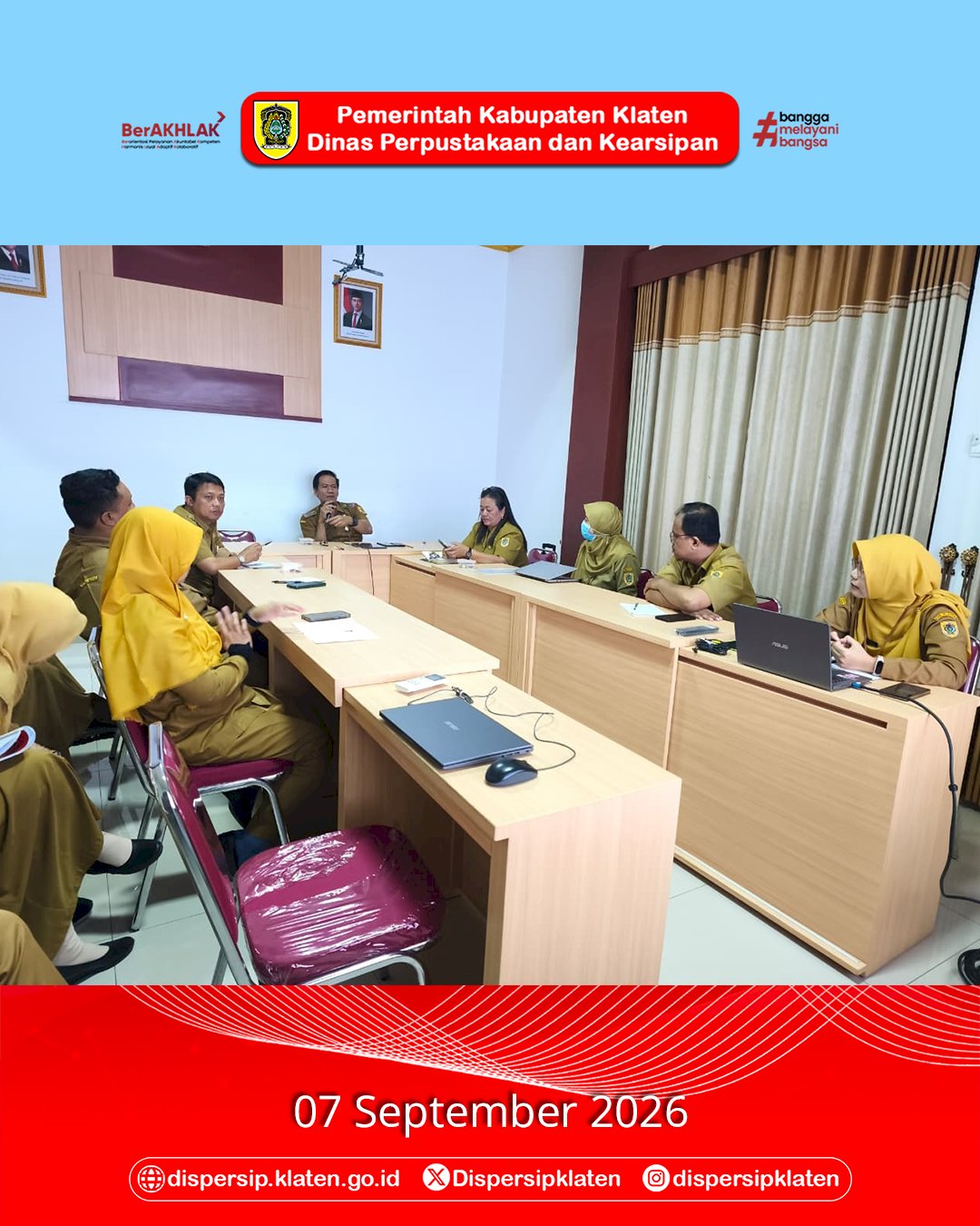 Dispersip Klaten Perkuat Koordinasi Internal dan Evaluasi Pelaksanaan Kegiatan