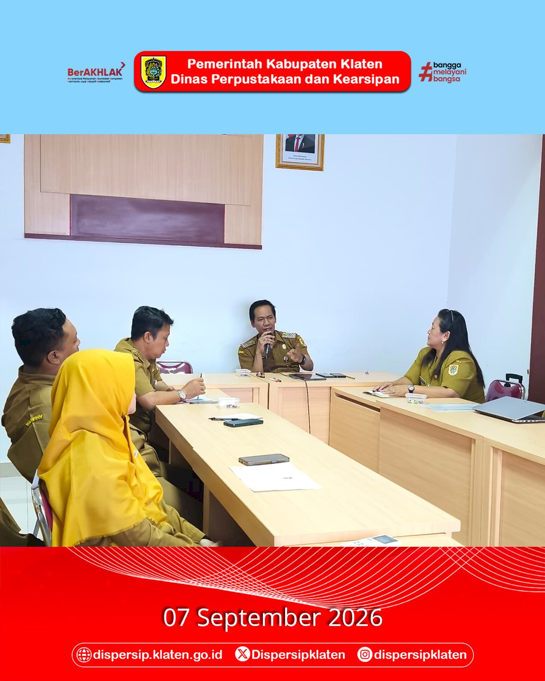 Dispersip Klaten Perkuat Koordinasi Internal dan Evaluasi Pelaksanaan Kegiatan