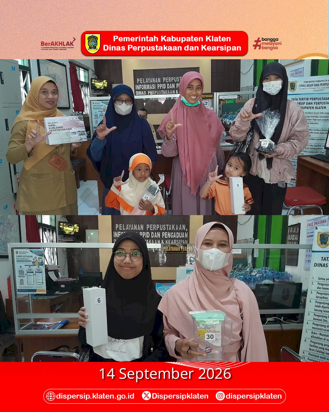 Semarak Hari Kunjung Perpustakaan, Selamat kepada Para Penerima Souvenir