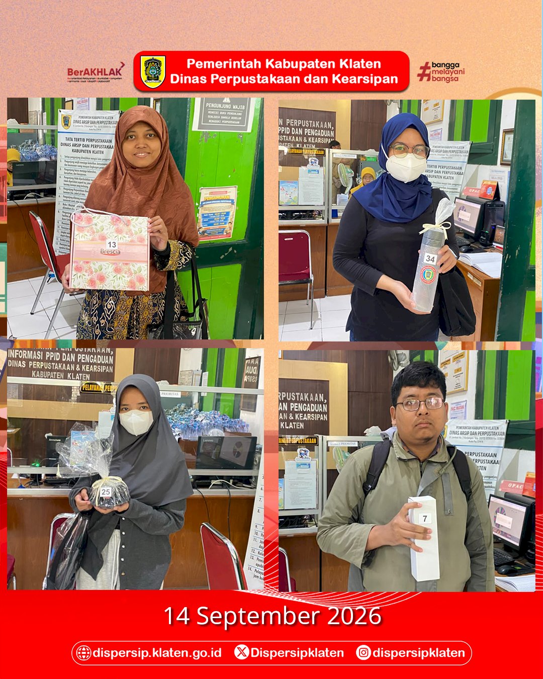 Semarak Hari Kunjung Perpustakaan, Selamat kepada Para Penerima Souvenir