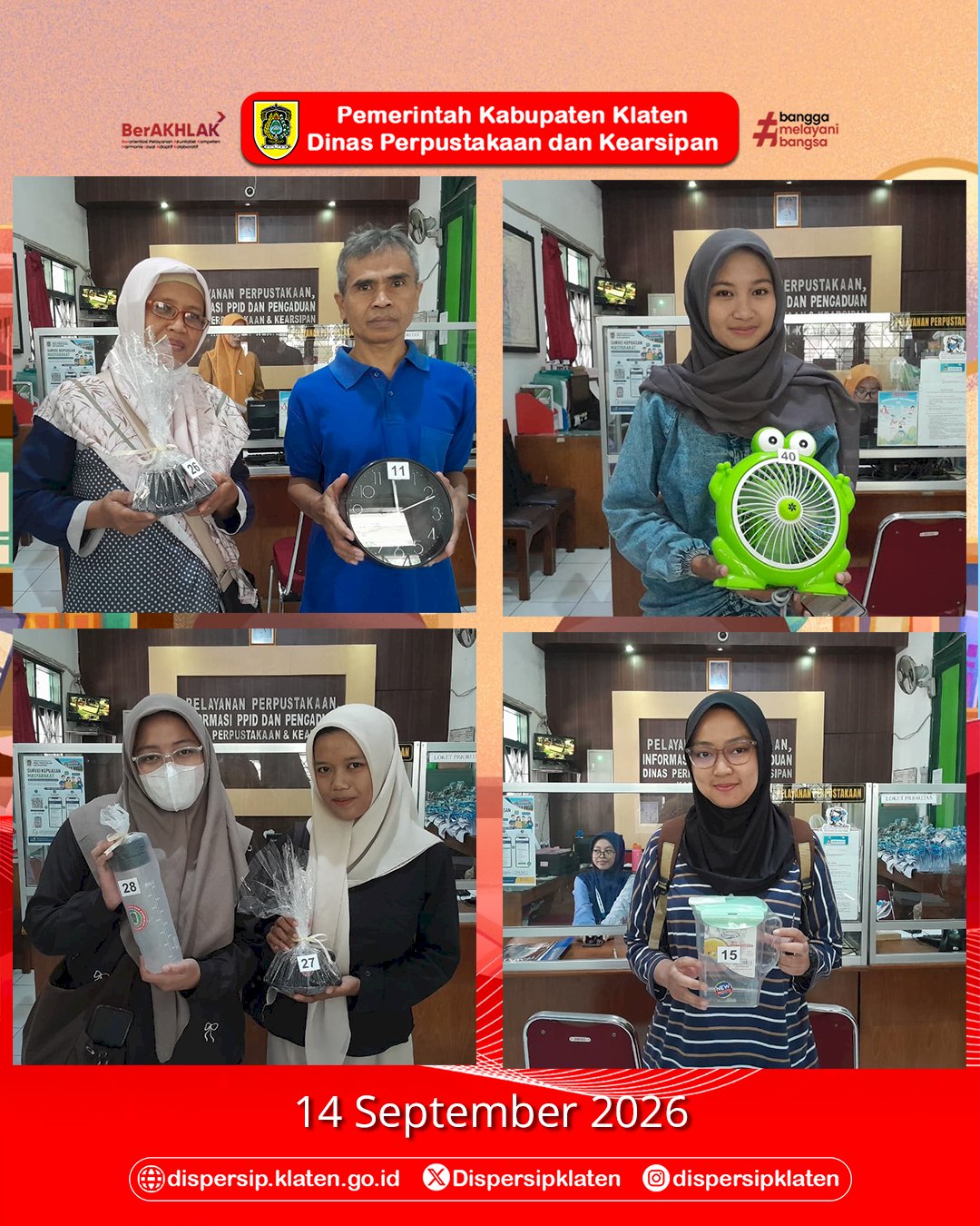 Semarak Hari Kunjung Perpustakaan, Selamat kepada Para Penerima Souvenir